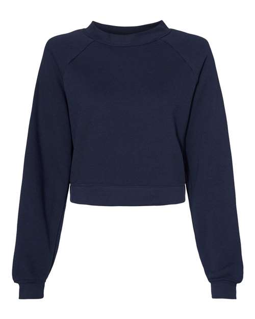 Load image into Gallery viewer, Women's Crop Raglan Fleece Crewneck Sweatshirt — product photo 6