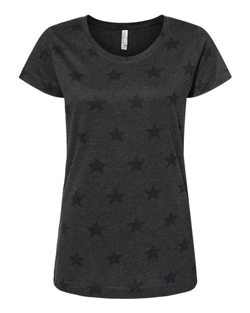 Load image into Gallery viewer, Women's Star Print Scoop Neck Tee - Smoke Star