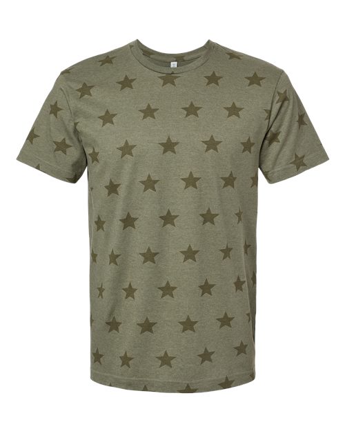 Load image into Gallery viewer, Unisex Star Print Tee - Military Green Star