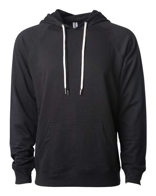 Load image into Gallery viewer, Unisex Icon Lightweight Loopback Terry Hooded Sweatshirt - Black