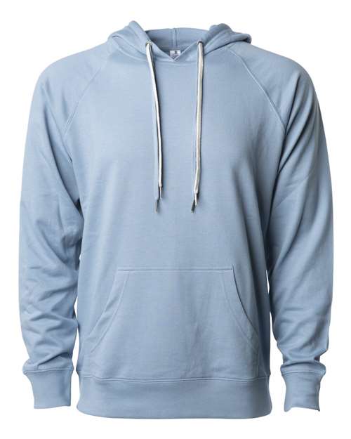 Load image into Gallery viewer, Unisex Icon Lightweight Loopback Terry Hooded Sweatshirt - Misty Blue