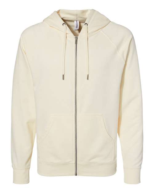 Load image into Gallery viewer, Unisex Icon Lightweight Loopback Terry Full-Zip Hooded Sweatshirt - Bone