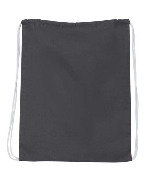 Load image into Gallery viewer, Q-Tees Q4500 Economical Cotton Drawstring Bag - Charcoal