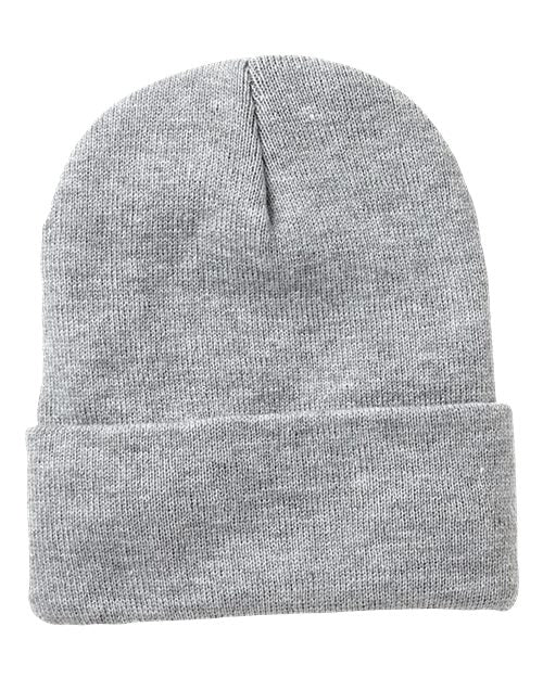 Load image into Gallery viewer, Sportsman SP12SL 12" Sherpa Lined Cuffed Beanie - Heather Grey