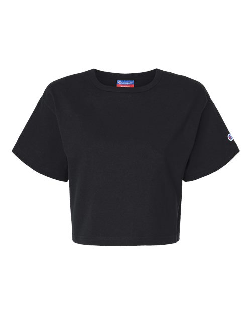 Load image into Gallery viewer, Women's Heritage Jersey Crop T-Shirt - Black