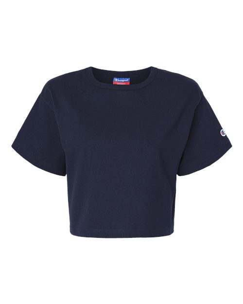Load image into Gallery viewer, Women's Heritage Jersey Crop T-Shirt - Navy