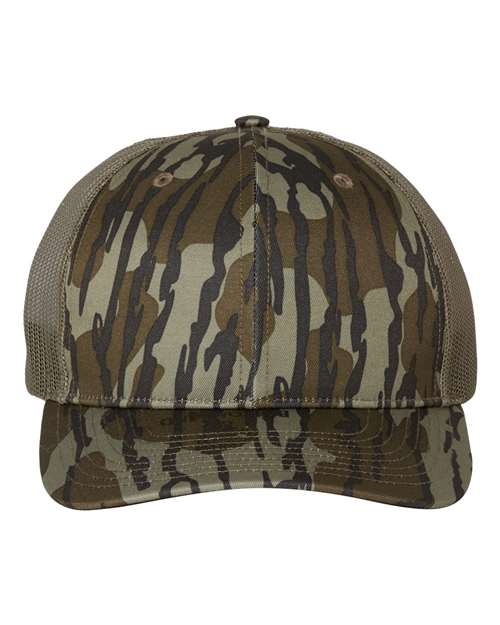 Load image into Gallery viewer, Richardson 112P Printed Trucker Cap - Mossy Oak Bottomland/ Loden