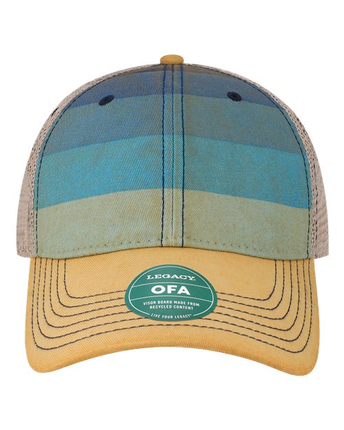 Load image into Gallery viewer, LEGACY OFA Old Favorite Trucker Cap - Blue Stripe/ Khaki