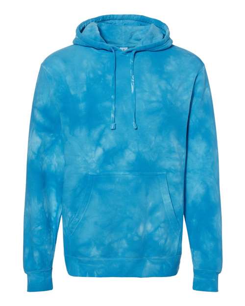 Load image into Gallery viewer, Unisex Midweight Tie-Dyed Hooded Sweatshirt - Tie Dye Aqua Blue