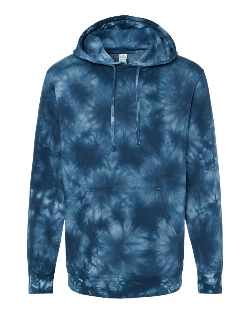 Load image into Gallery viewer, Unisex Midweight Tie-Dyed Hooded Sweatshirt - Tie Dye Navy