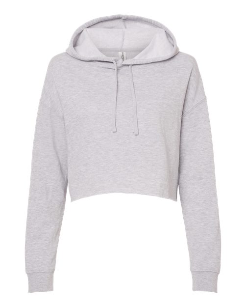 Load image into Gallery viewer, Women’s Lightweight Crop Hooded Sweatshirt - Grey Heather