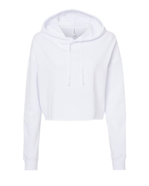 Load image into Gallery viewer, Women’s Lightweight Crop Hooded Sweatshirt - White