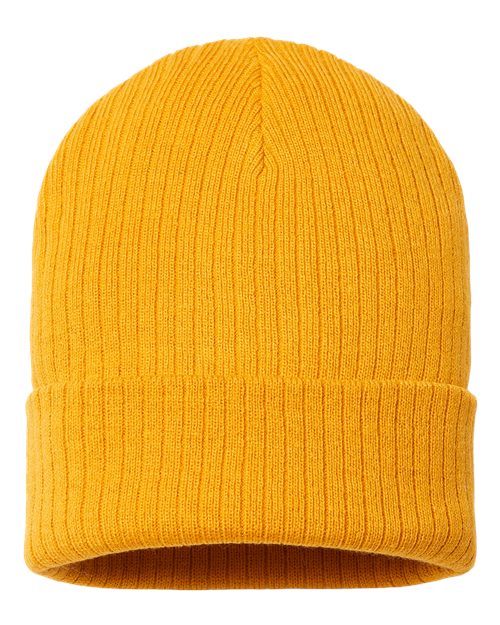 Load image into Gallery viewer, Atlantis Headwear RIO Sustainable Rib Cuffed Beanie - Mustard Yellow