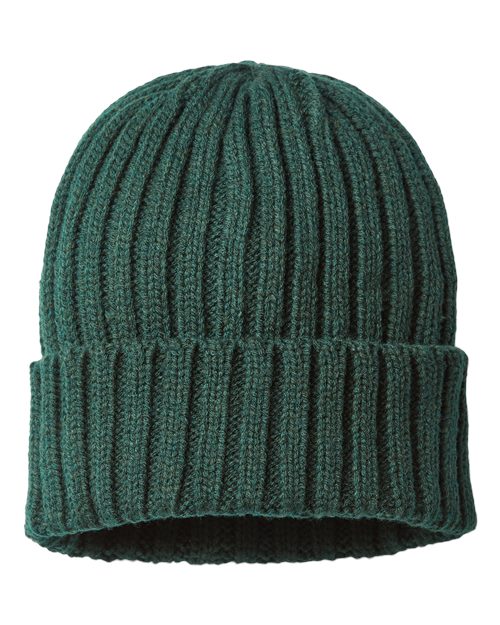 Load image into Gallery viewer, Atlantis Headwear SHORE Sustainable Cable Knit Cuffed Beanie - Bottle Green