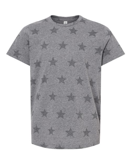 Load image into Gallery viewer, Youth Star Print Tee - Granite Heather Star