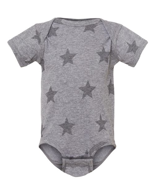 Load image into Gallery viewer, Infant Star Print Bodysuit - Granite Heather Star