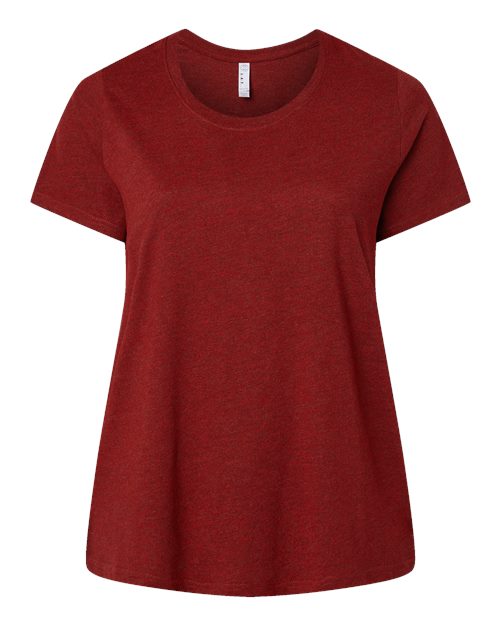 Load image into Gallery viewer, LAT 3816 Women's Curvy Collection Fine Jersey Tee - Cardinal Blackout