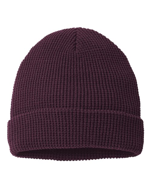 Load image into Gallery viewer, Richardson 146R Waffle Cuffed Beanie - Burgundy