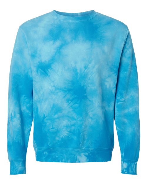 Load image into Gallery viewer, Unisex Midweight Tie-Dyed Crewneck Sweatshirt - Tie Dye Aqua Blue