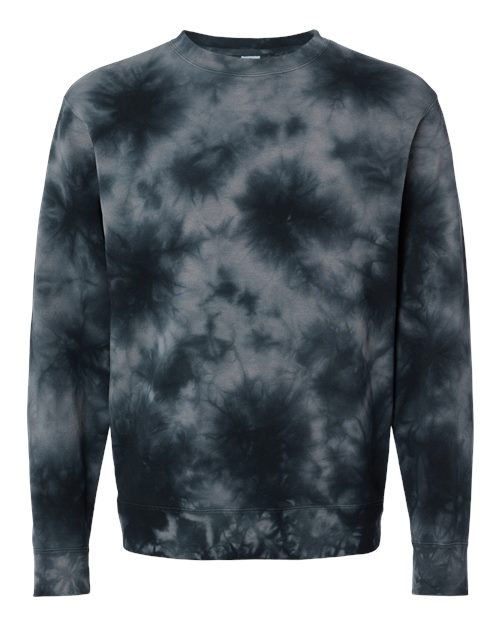 Load image into Gallery viewer, Unisex Midweight Tie-Dyed Crewneck Sweatshirt - Tie Dye Black