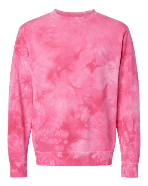 Load image into Gallery viewer, Unisex Midweight Tie-Dyed Crewneck Sweatshirt - Tie Dye Pink