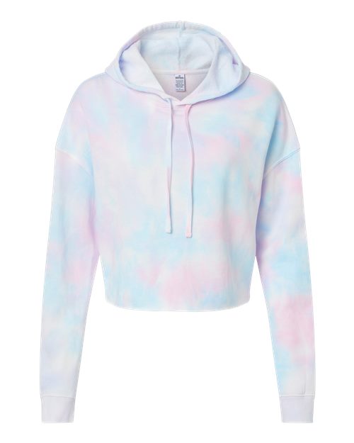 Load image into Gallery viewer, Women’s Lightweight Crop Hooded Sweatshirt - Tie Dye Cotton Candy