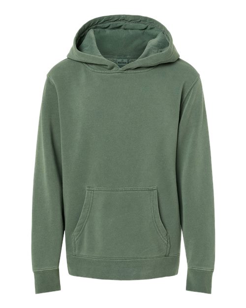 Load image into Gallery viewer, Youth Midweight Pigment-Dyed Hooded Sweatshirt - Pigment Alpine Green