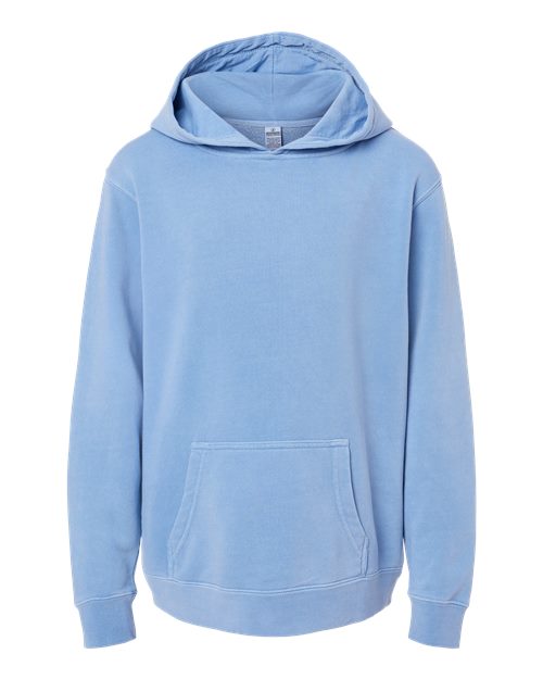 Load image into Gallery viewer, Youth Midweight Pigment-Dyed Hooded Sweatshirt - Pigment Light Blue