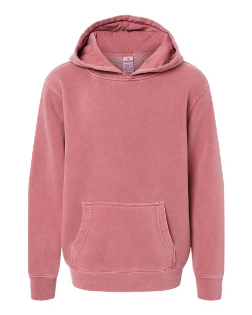 Load image into Gallery viewer, Youth Midweight Pigment-Dyed Hooded Sweatshirt - Pigment Maroon