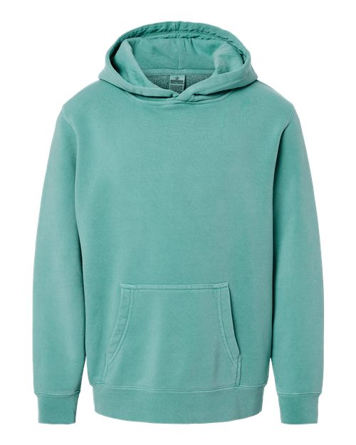 Load image into Gallery viewer, Youth Midweight Pigment-Dyed Hooded Sweatshirt - Pigment Mint