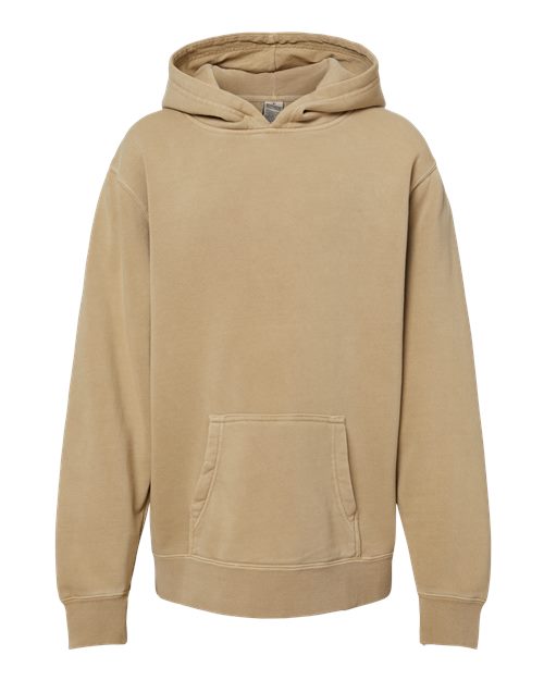 Load image into Gallery viewer, Youth Midweight Pigment-Dyed Hooded Sweatshirt - Pigment Sandstone