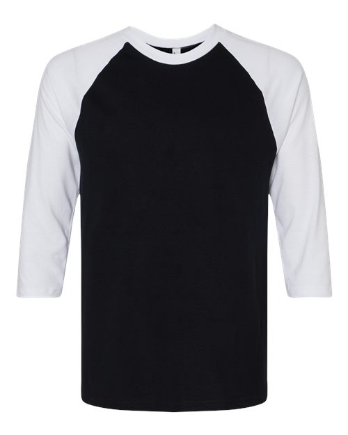 Load image into Gallery viewer, Unisex CVC Three-Quarter Sleeve Tee - Black/ White