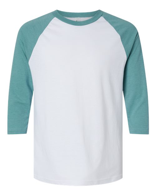 Load image into Gallery viewer, Unisex CVC Three-Quarter Sleeve Tee - White/Heather Arctic