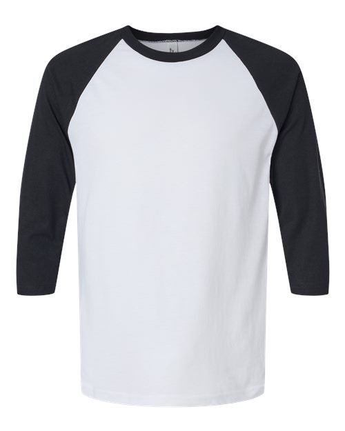 Load image into Gallery viewer, Unisex CVC Three-Quarter Sleeve Tee - White/ Black