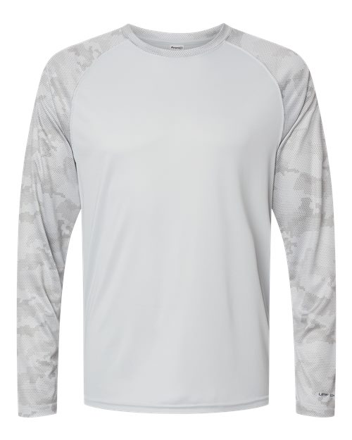Load image into Gallery viewer, Paragon 216 Unisex Cayman Performance Camo Colorblocked Long Sleeve T-Shirt - Aluminum