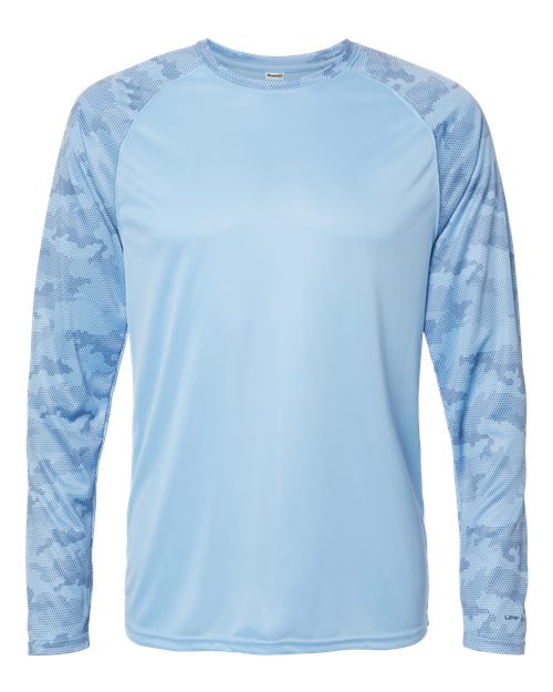 Load image into Gallery viewer, Paragon 216 Unisex Cayman Performance Camo Colorblocked Long Sleeve T-Shirt - Blue Mist