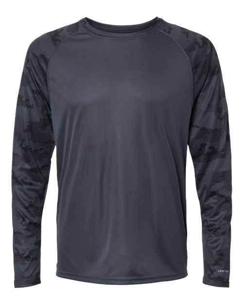 Load image into Gallery viewer, Paragon 216 Unisex Cayman Performance Camo Colorblocked Long Sleeve T-Shirt - Graphite
