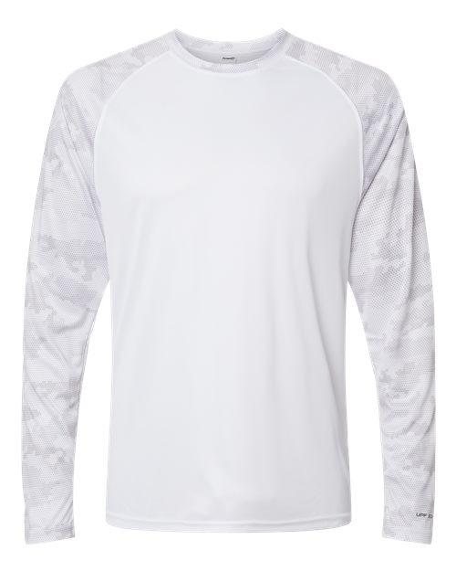 Load image into Gallery viewer, Paragon 216 Unisex Cayman Performance Camo Colorblocked Long Sleeve T-Shirt - White