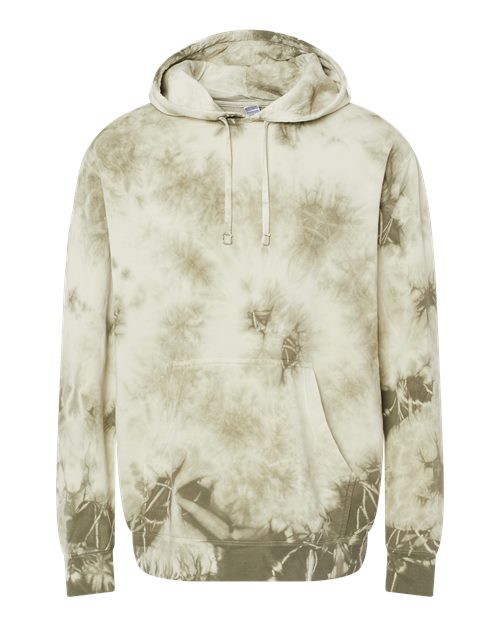 Load image into Gallery viewer, Unisex Midweight Tie-Dyed Hooded Sweatshirt - Tie Dye Olive