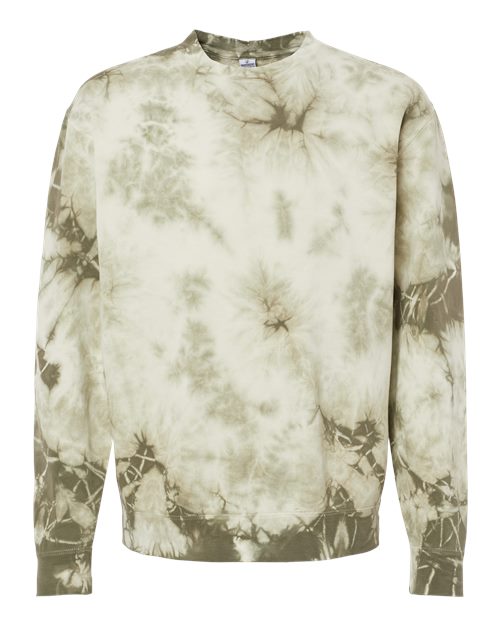 Load image into Gallery viewer, Unisex Midweight Tie-Dyed Crewneck Sweatshirt - Tie Dye Olive