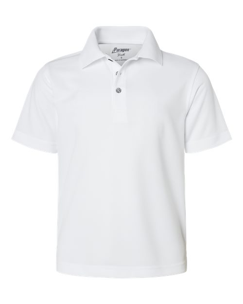 Load image into Gallery viewer, Paragon 108Y Youth Saratoga Performance Mini Mesh Polo - White