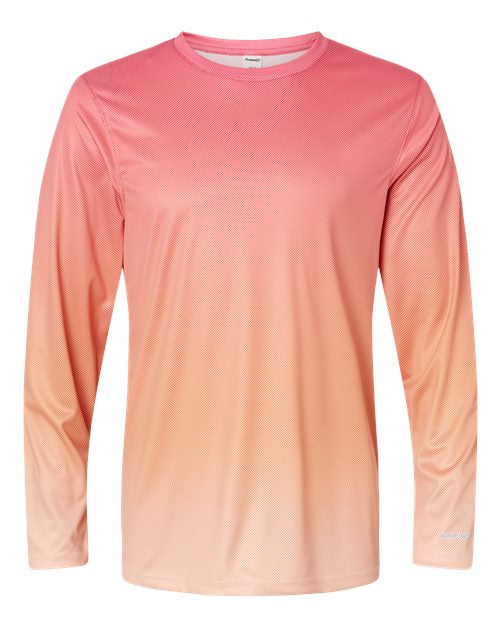 Load image into Gallery viewer, Paragon 225 Unisex Barbados Performance Pin Dot Long Sleeve T-Shirt - Red/ Light Orange