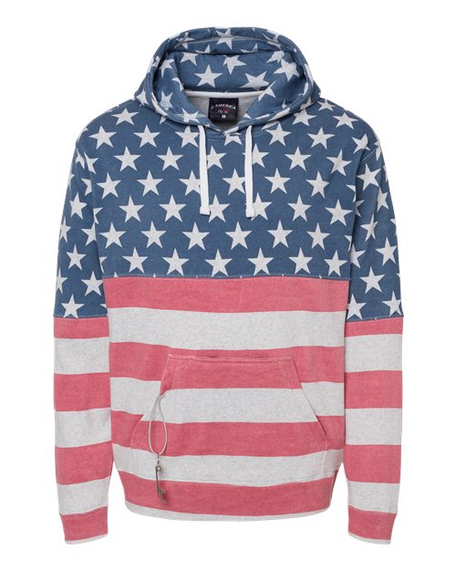 Load image into Gallery viewer, J. America 8815 Men's Tailgate Hooded Sweatshirt - Stars & Stripes