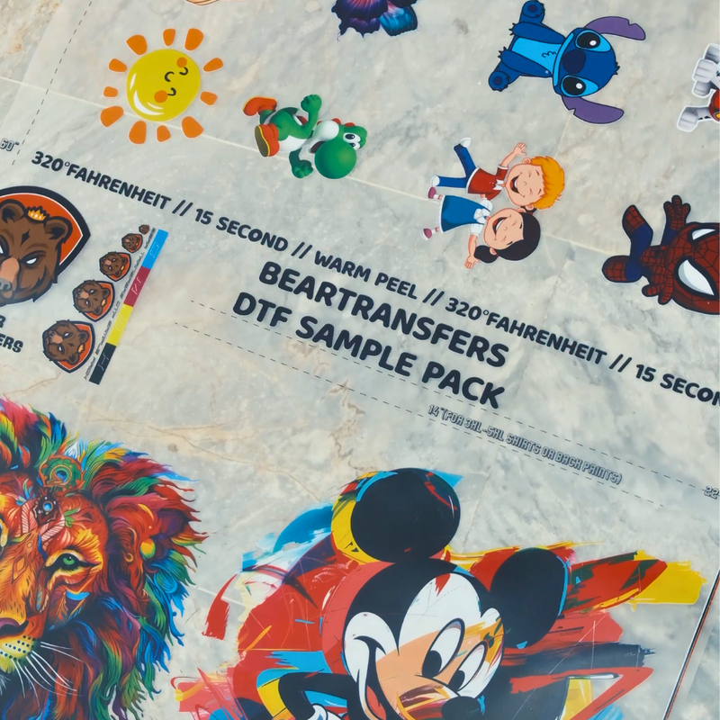 Load image into Gallery viewer, DTF Transfers & UV DTF 3D Stickers Sample Pack — product photo 2