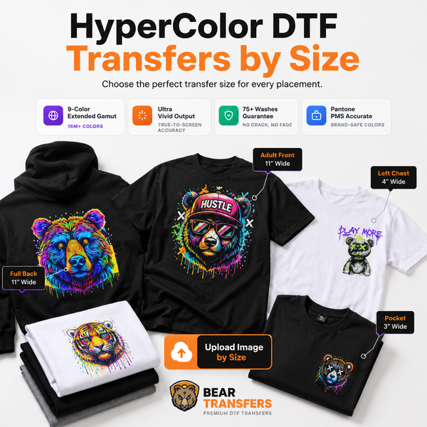 HyperColor DTF Transfers by Size