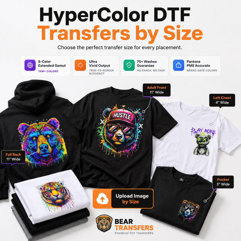 Load image into Gallery viewer, HyperColor DTF Transfers by Size