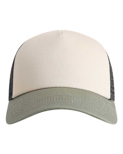 Load image into Gallery viewer, Imperial 1287 North Country Trucker Cap - Stone/ Moss/ Charcoal
