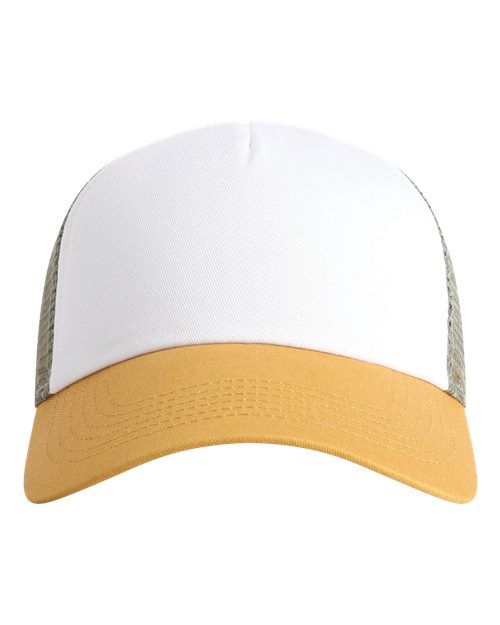 Load image into Gallery viewer, Imperial 1287 North Country Trucker Cap - White/ Wheat/ Elmwood

