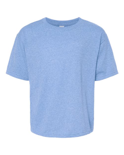 M&O 4850 Youth Gold Soft Touch T-Shirt - Light Blue Heather