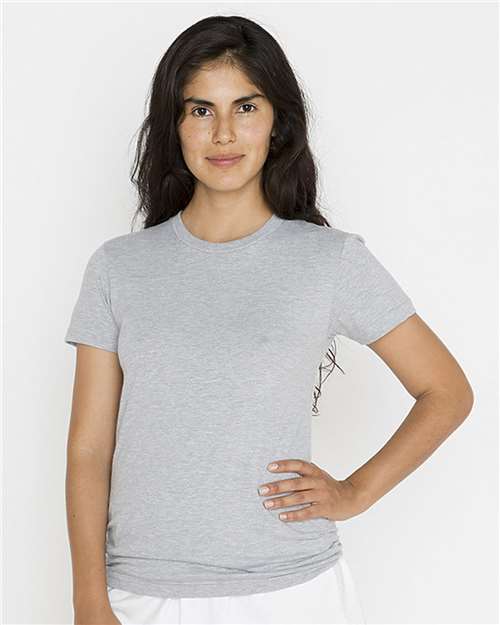 Los Angeles Apparel 21002 Women's USA-Made Fine Jersey T-Shirt - Heather Grey